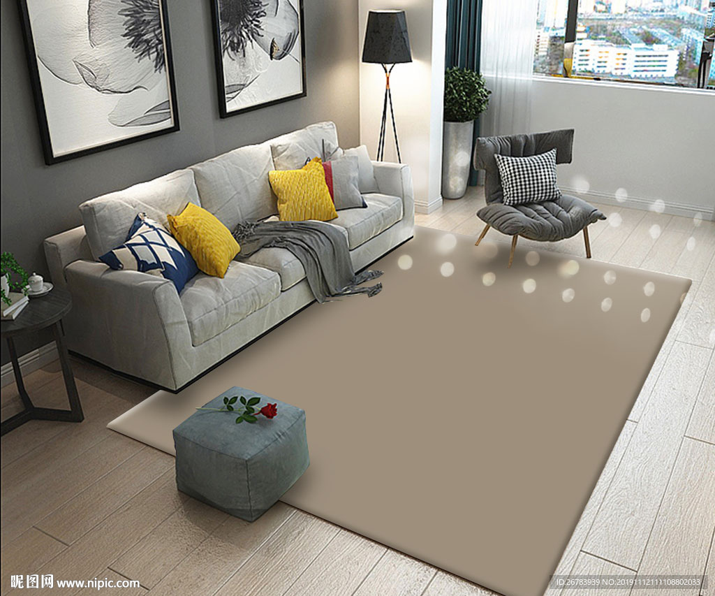现代简约客厅地毯北欧ins几何图案地垫家居卖场展示地毯卧室地毯-阿里巴巴