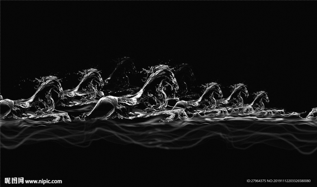 现代创意水奔马电视背景墙