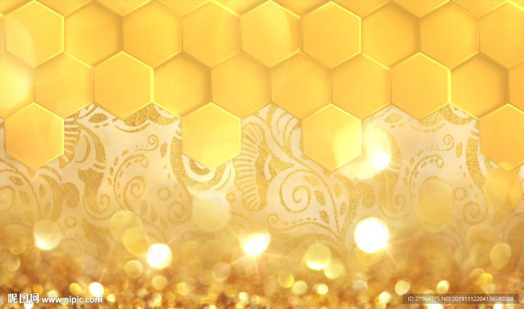 辉煌金色蜂巢贵族风格背景装饰
