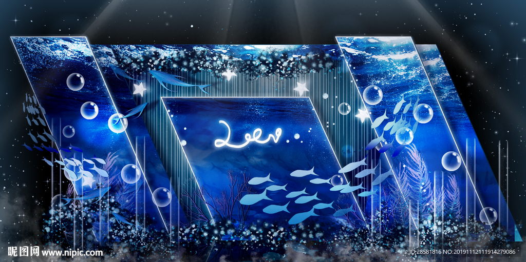 深蓝色海洋婚礼效果图