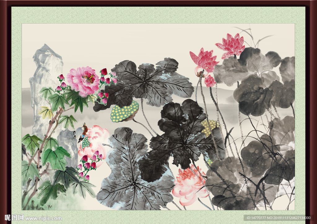 国画荷花