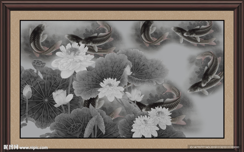 国画荷花