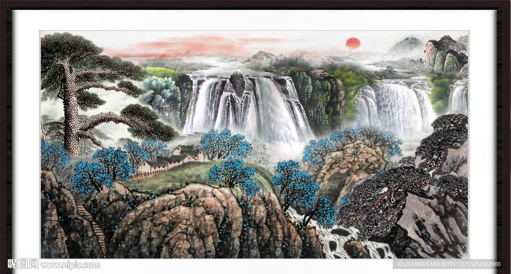 中堂画山水