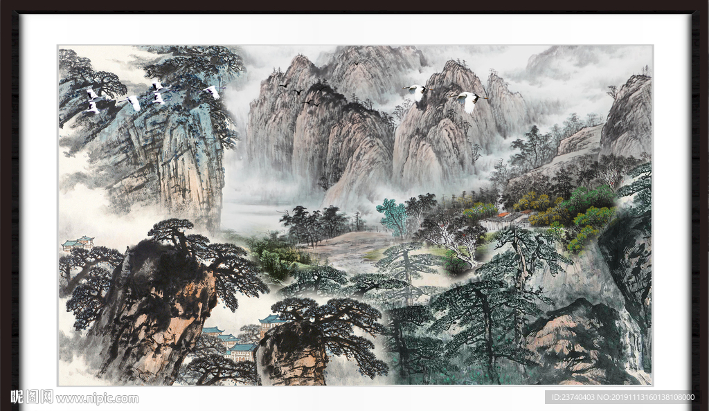 中堂画山水