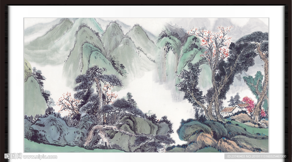 中堂画山水