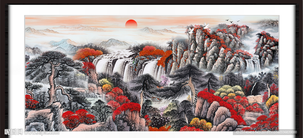 中堂画山水
