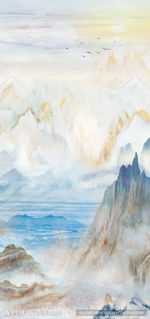 旭日东升 旭日东升玄关 蓝色石