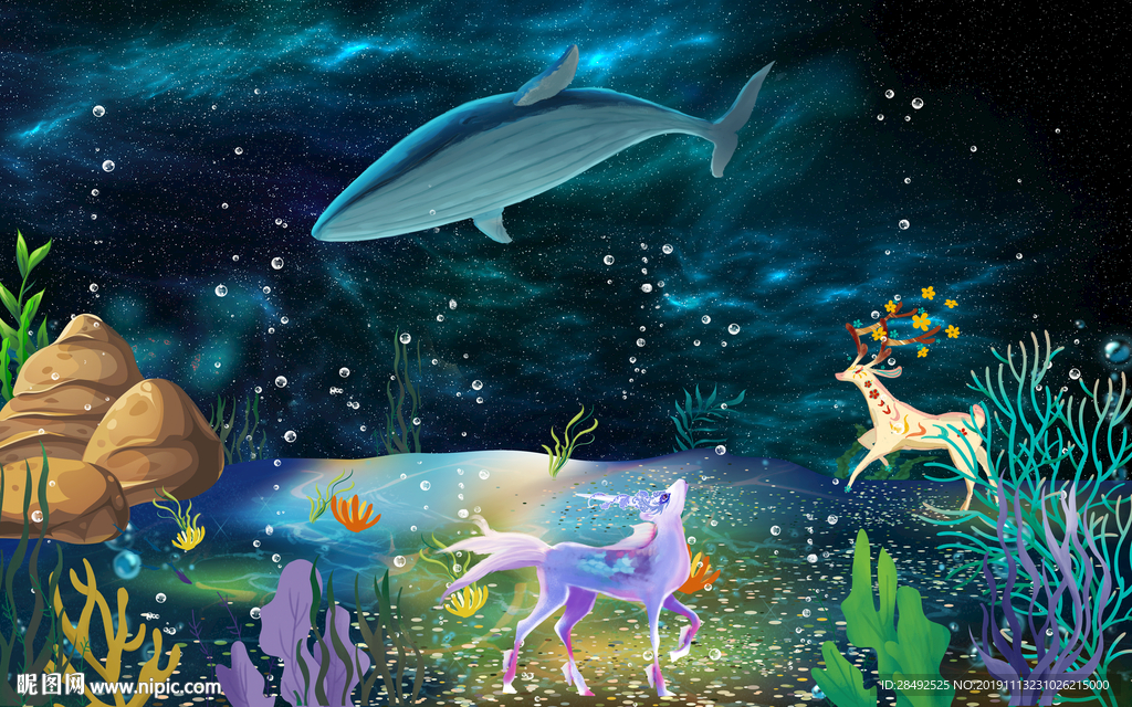 海底梦幻森林背景墙