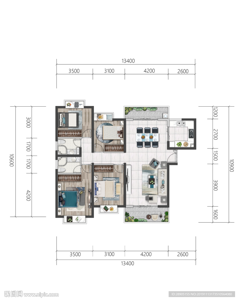 平面户型图 彩平图