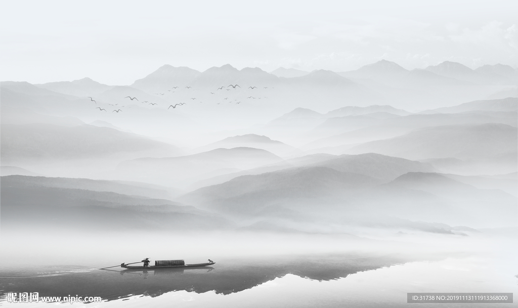 新中式山水画设计图__psd分层素材_psd分层素材_设计图库_昵图网nipic