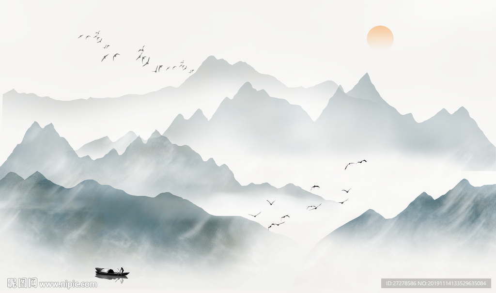 高清山水画 大型抽象意境山水画