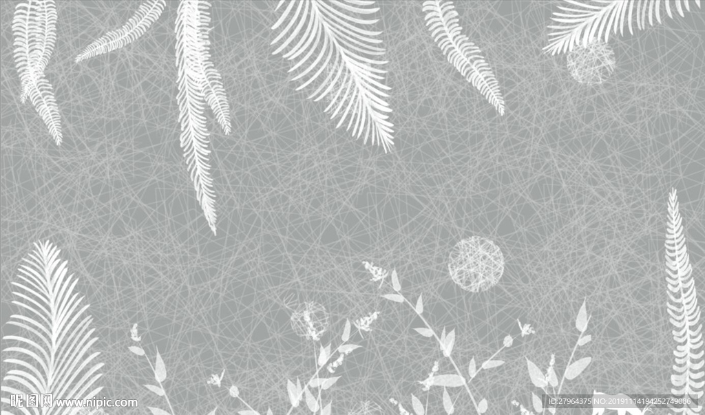 现代花纹剪影大理石电视背景墙