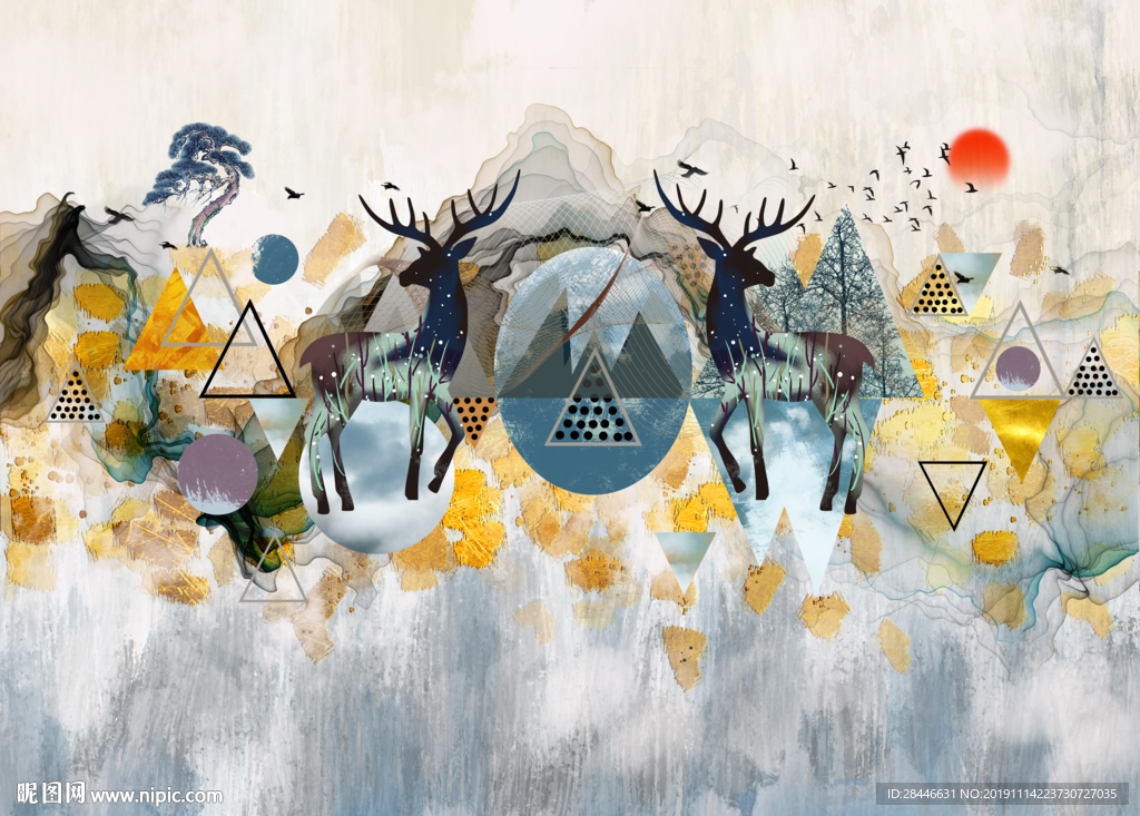 北欧背景墙 装饰画