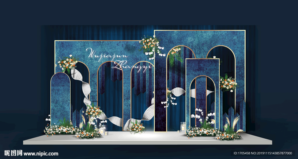 雾霾蓝婚礼背景