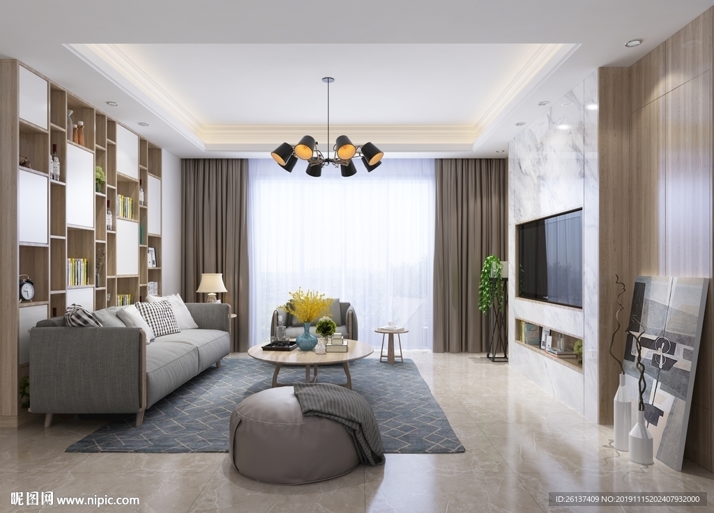 现代轻奢风格客厅