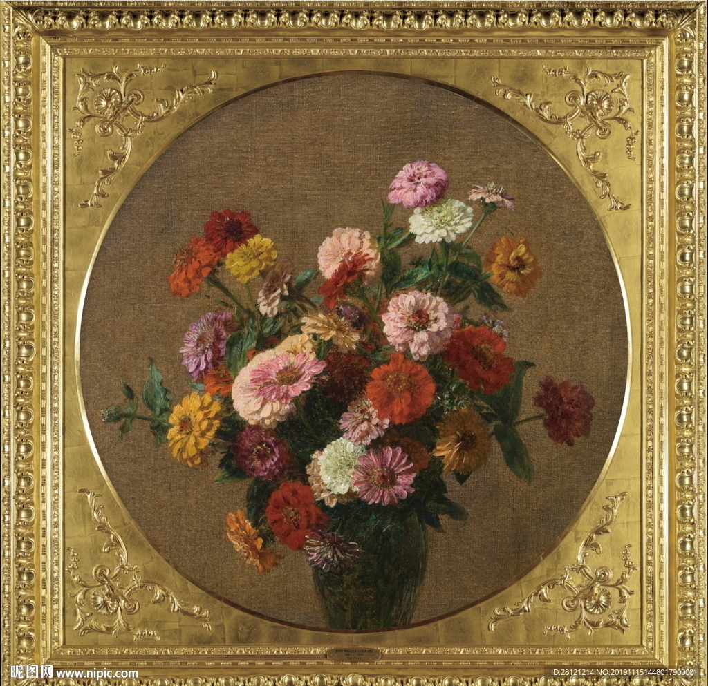 古典高清花卉静物油画