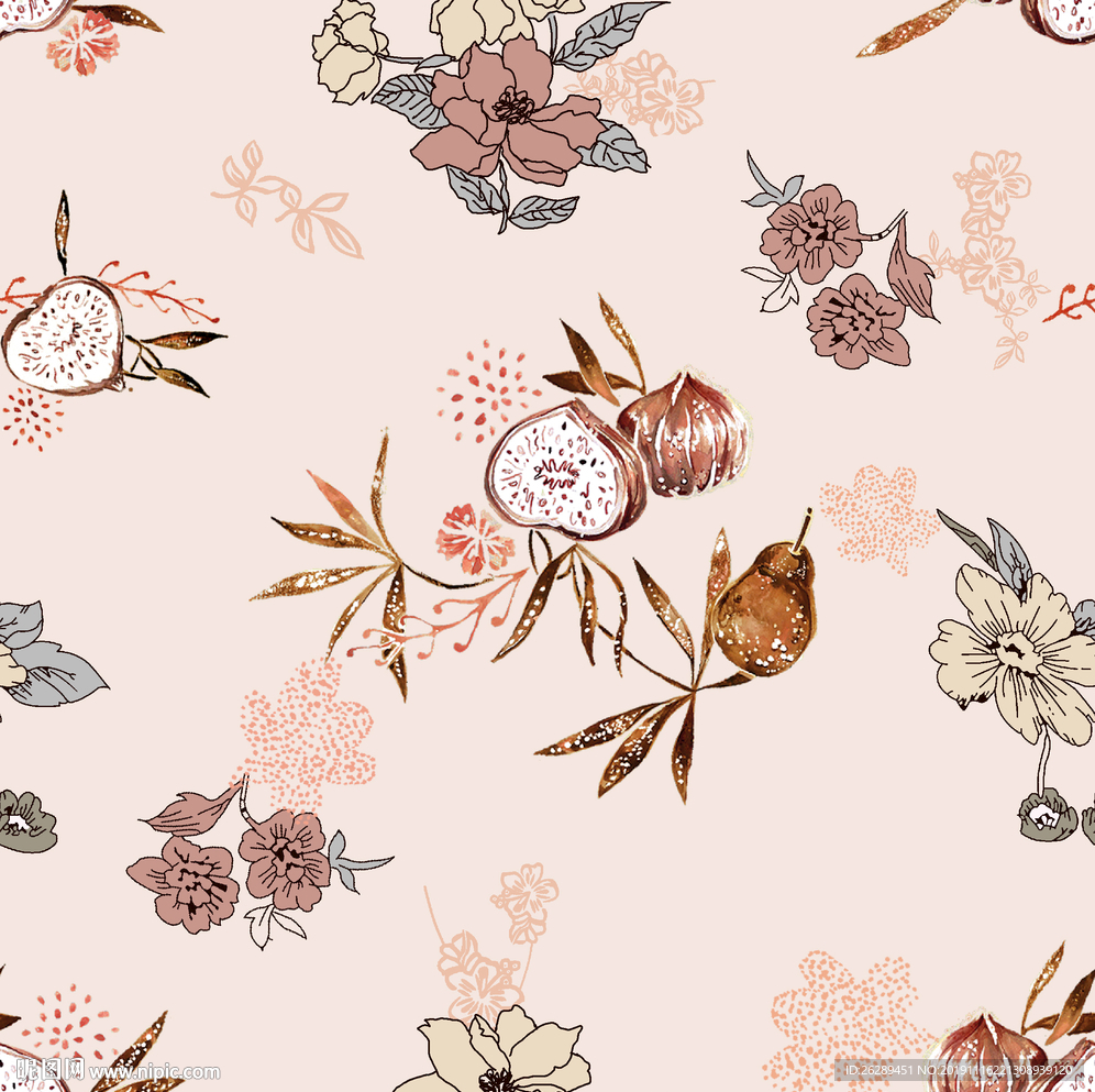 手绘花 手绘梨 手绘色块花