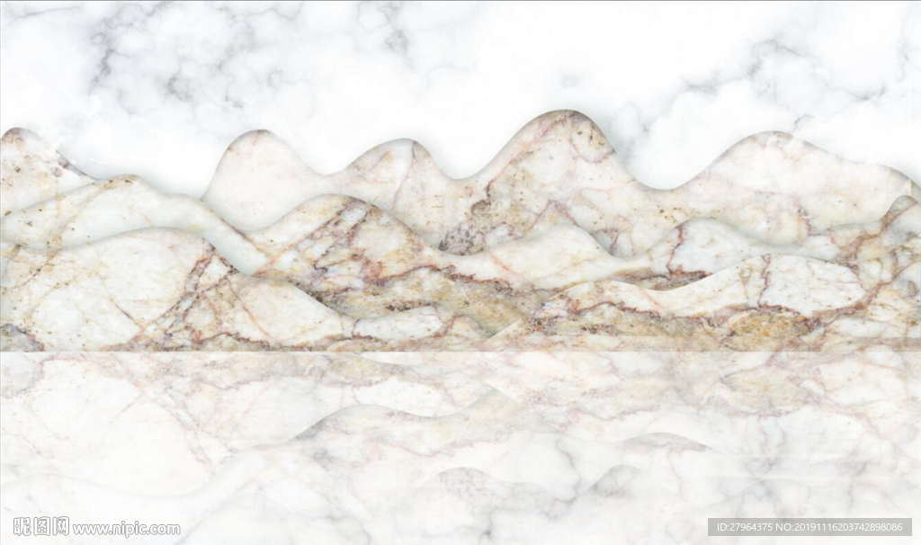 新中式抽象意境大理石山水背景墙