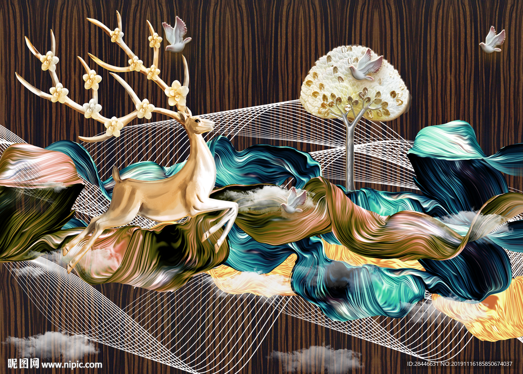 北欧背景墙北欧装饰画