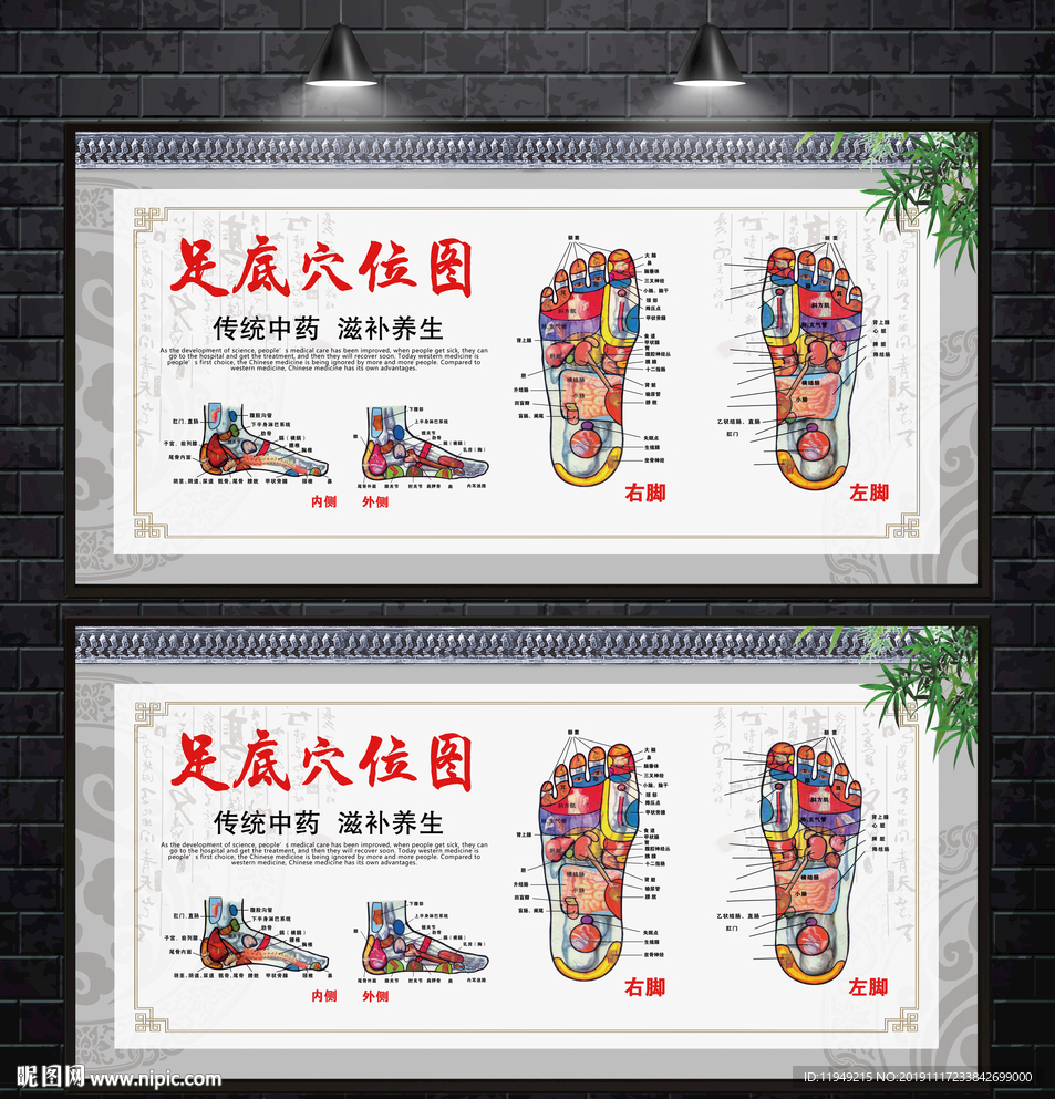 足底穴位图 足疗图 脚部按摩图
