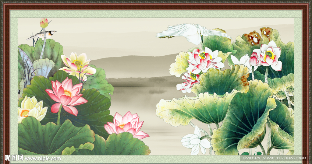 国画荷花
