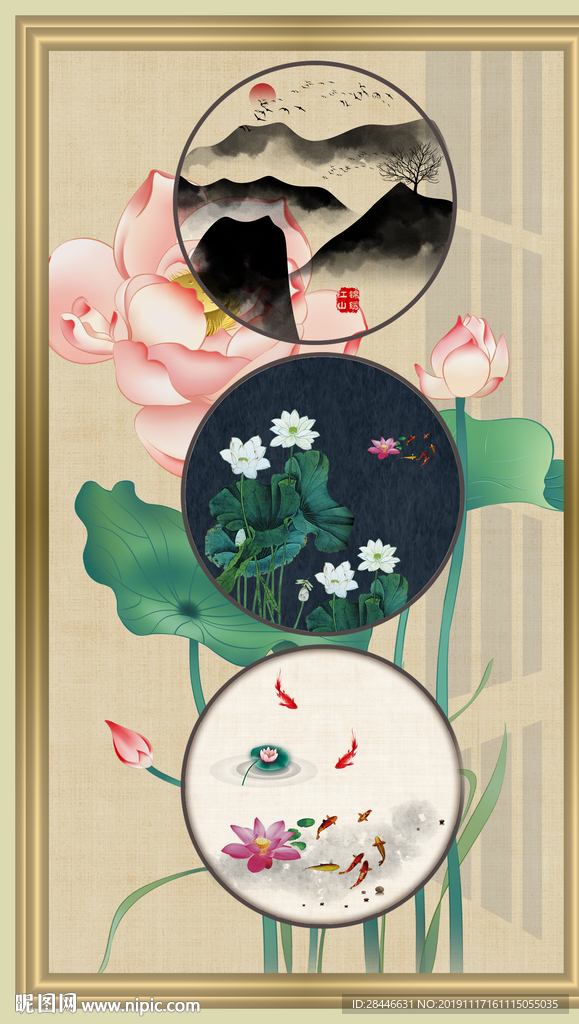 新中式背景墙装饰画