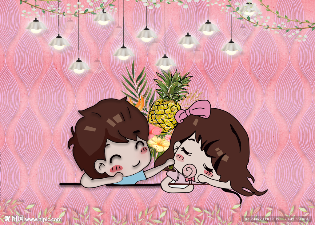 卡通儿童房背景墙