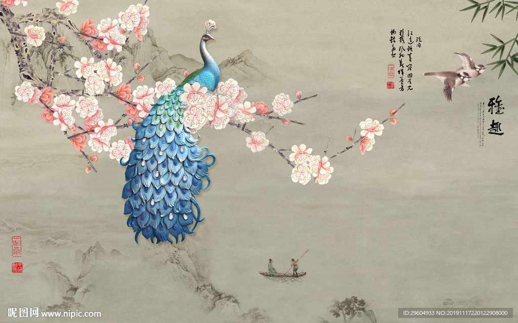 国画 山水中国情 TIF分层