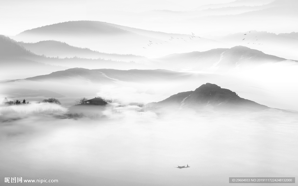 新款山水情山水画 TIF分层