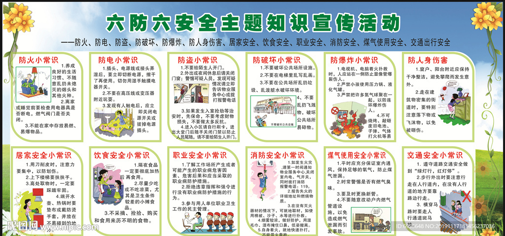 六防六安全主题知识宣传栏