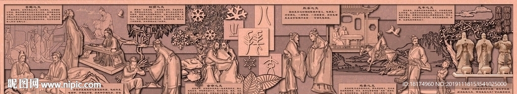 八拜之交  仿铜浮雕   铜雕