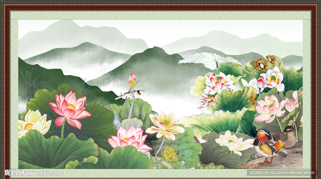 国画荷花