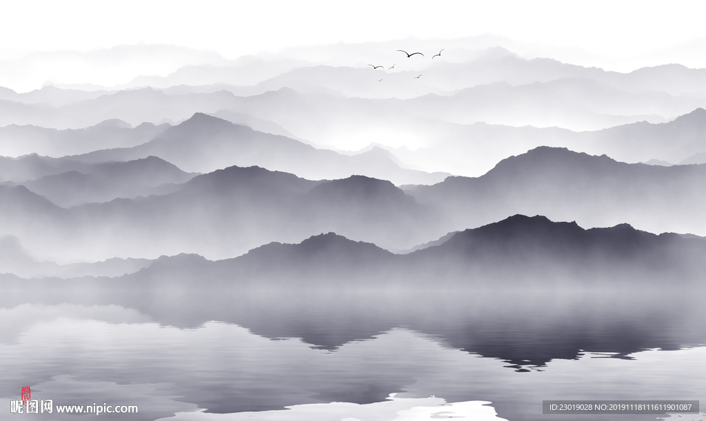 中国风山水水墨