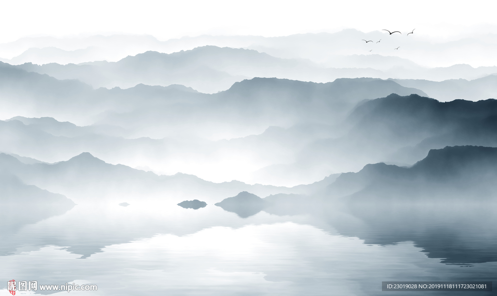 中国风山水水墨