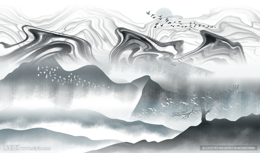 水墨山水画