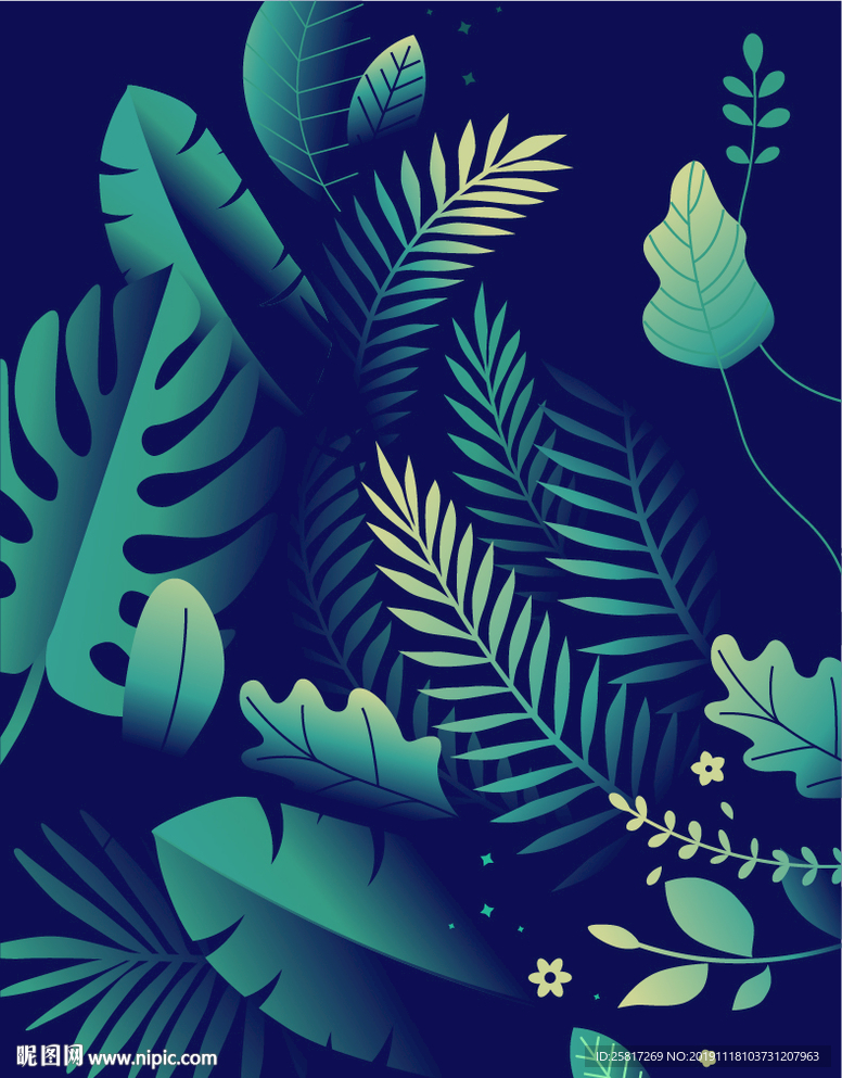 扁平植物插画