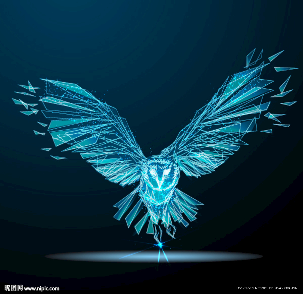 展翅飞翔的老鹰矢量图