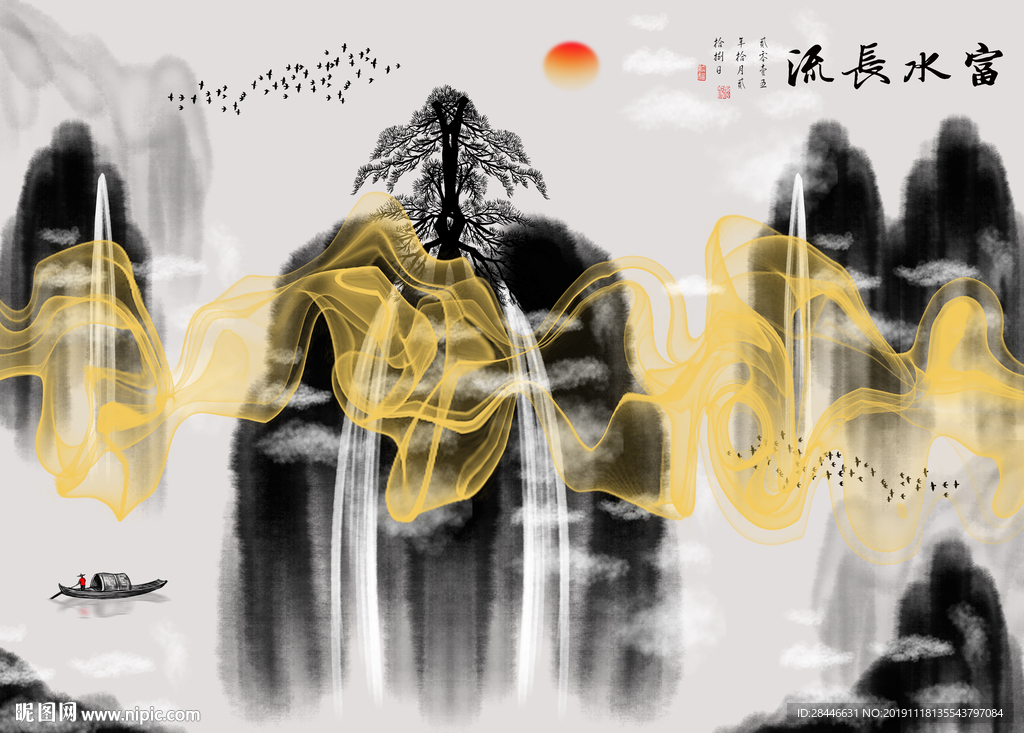 新中式背景墙装饰画