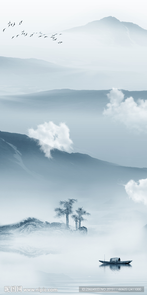 意境山水画新玄关 TIF分层