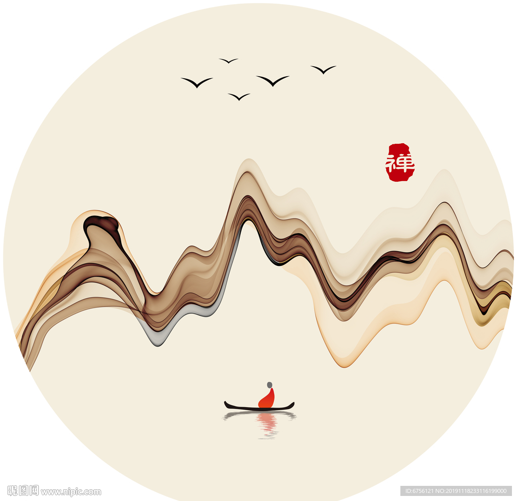 禅意水墨画装饰画