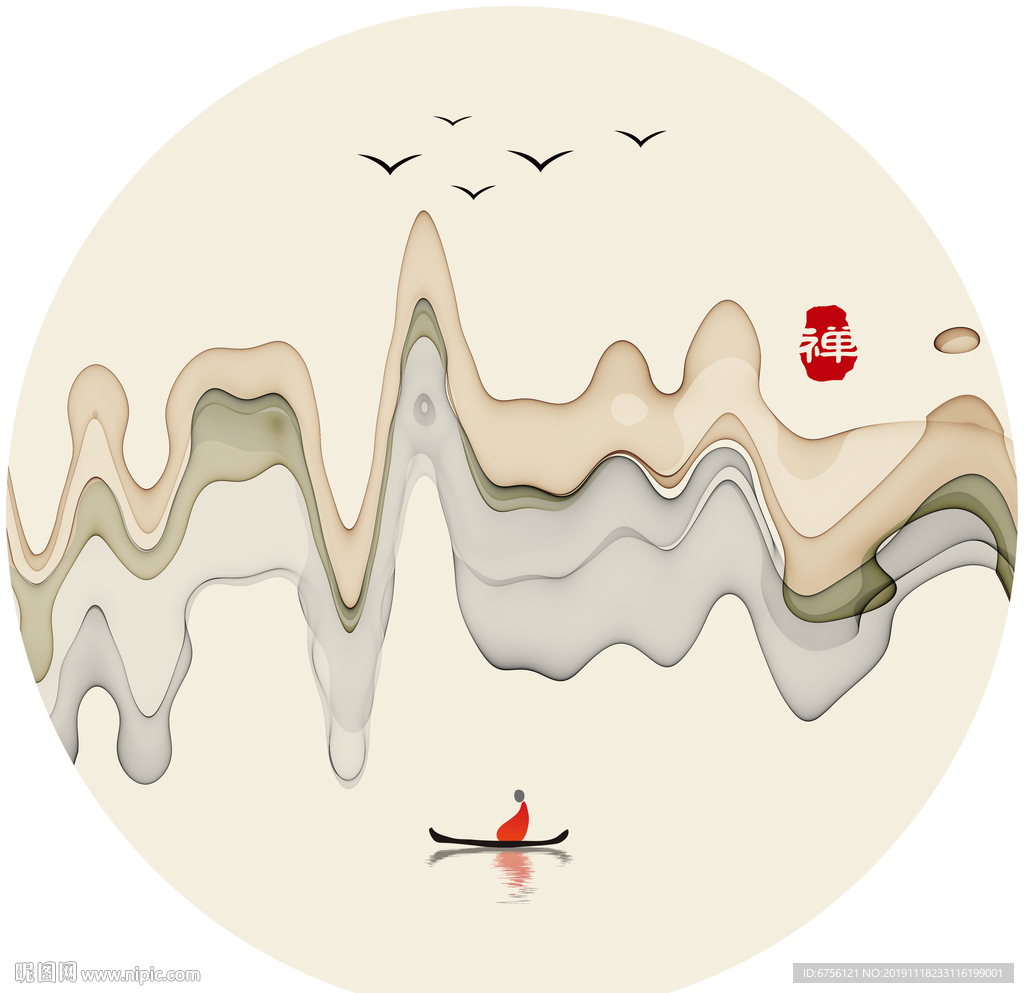 抽象意境水墨画禅意水墨画