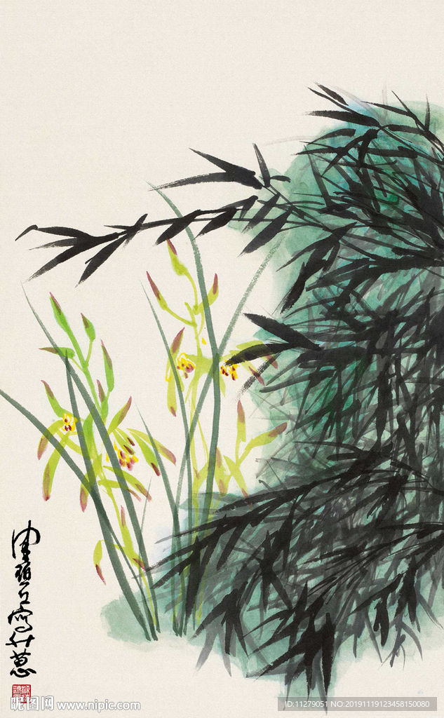 竹子水墨画