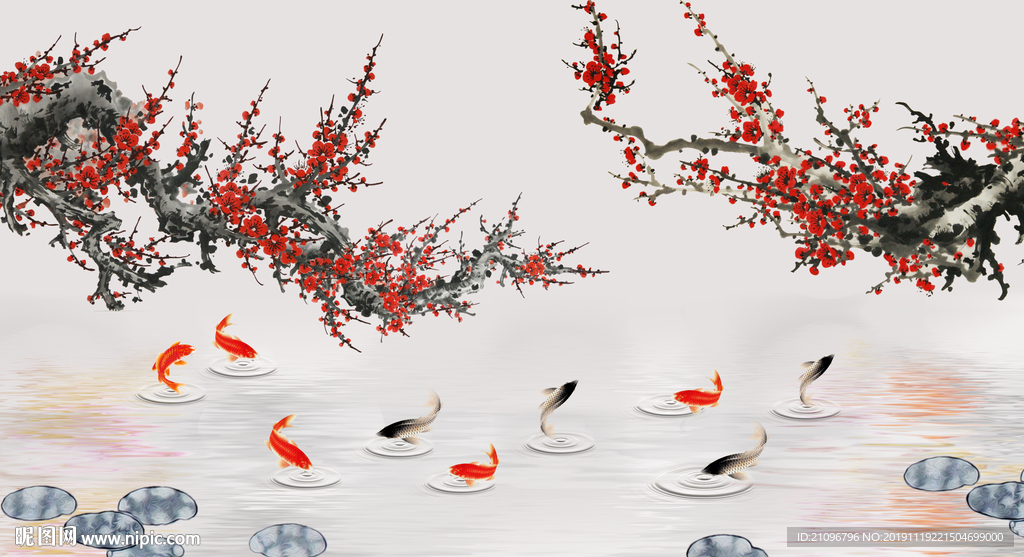 电视背景  梅花