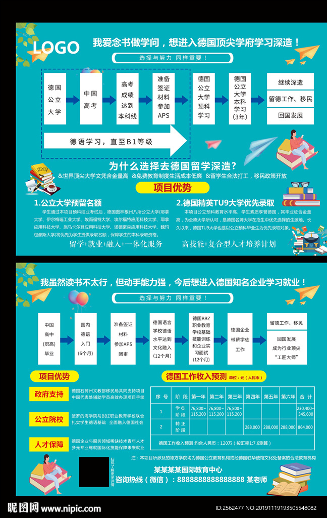 留学海报宣传单中介留学办理服务
