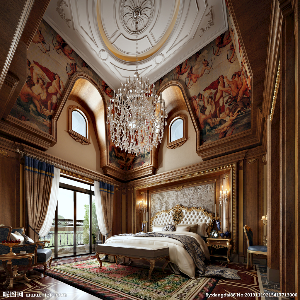欧式时尚风格卧室床头背景墙效果图 – 设计本装修效果图