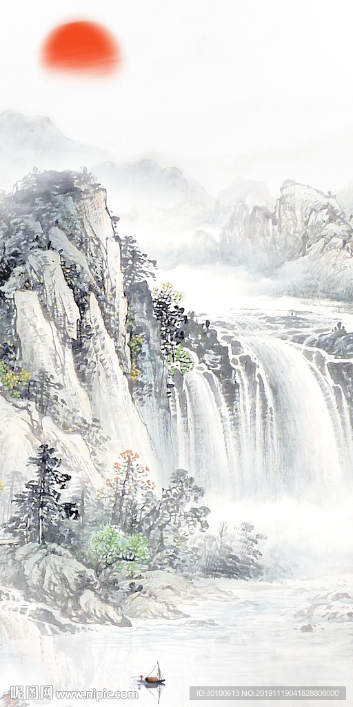 国画过道玄关画 tif分层