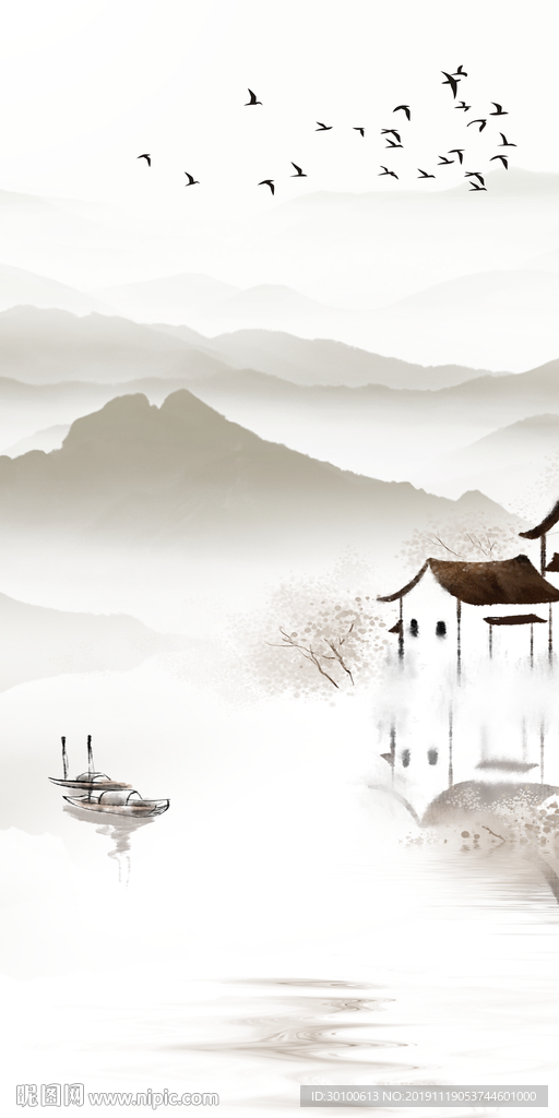 江南高档玄关画 tif分层
