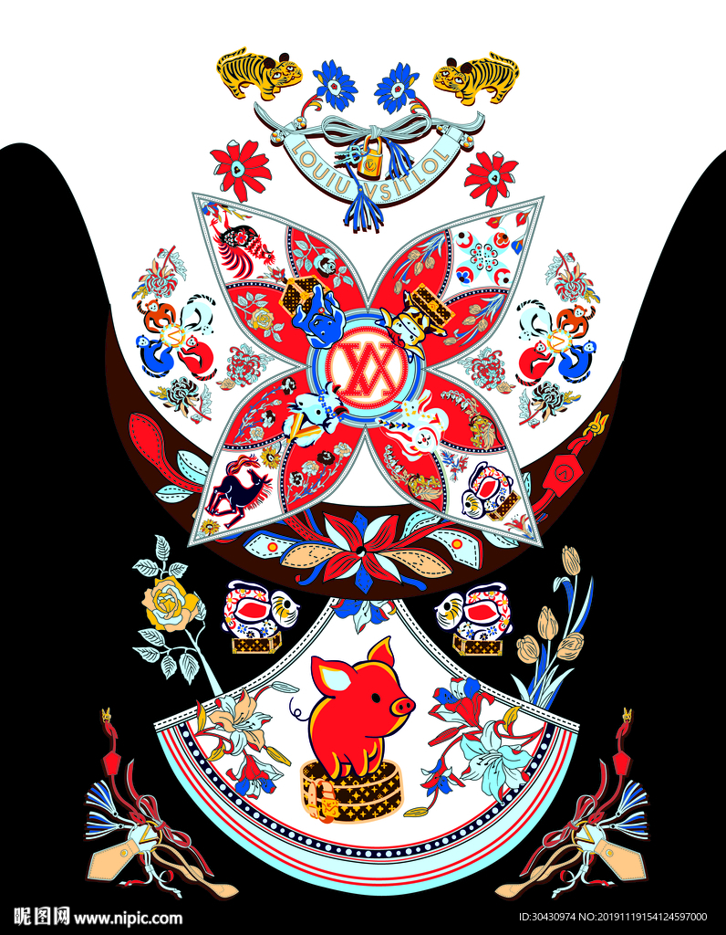大牌方巾