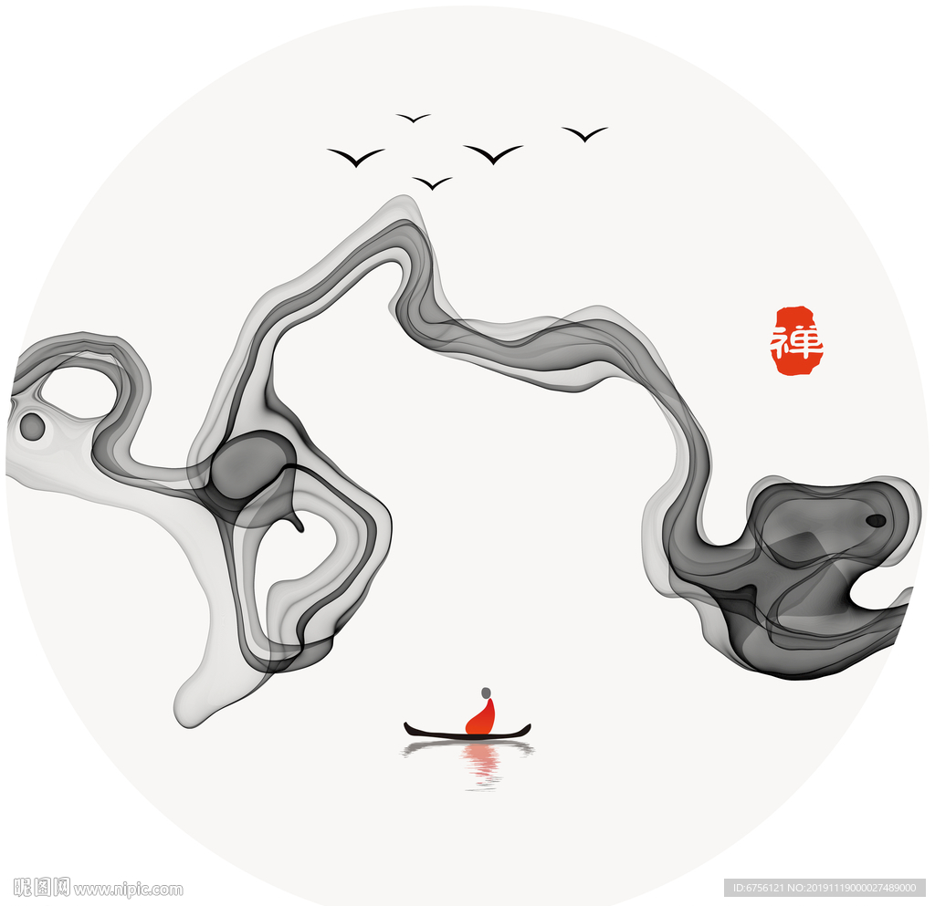 禅意水墨画装饰画