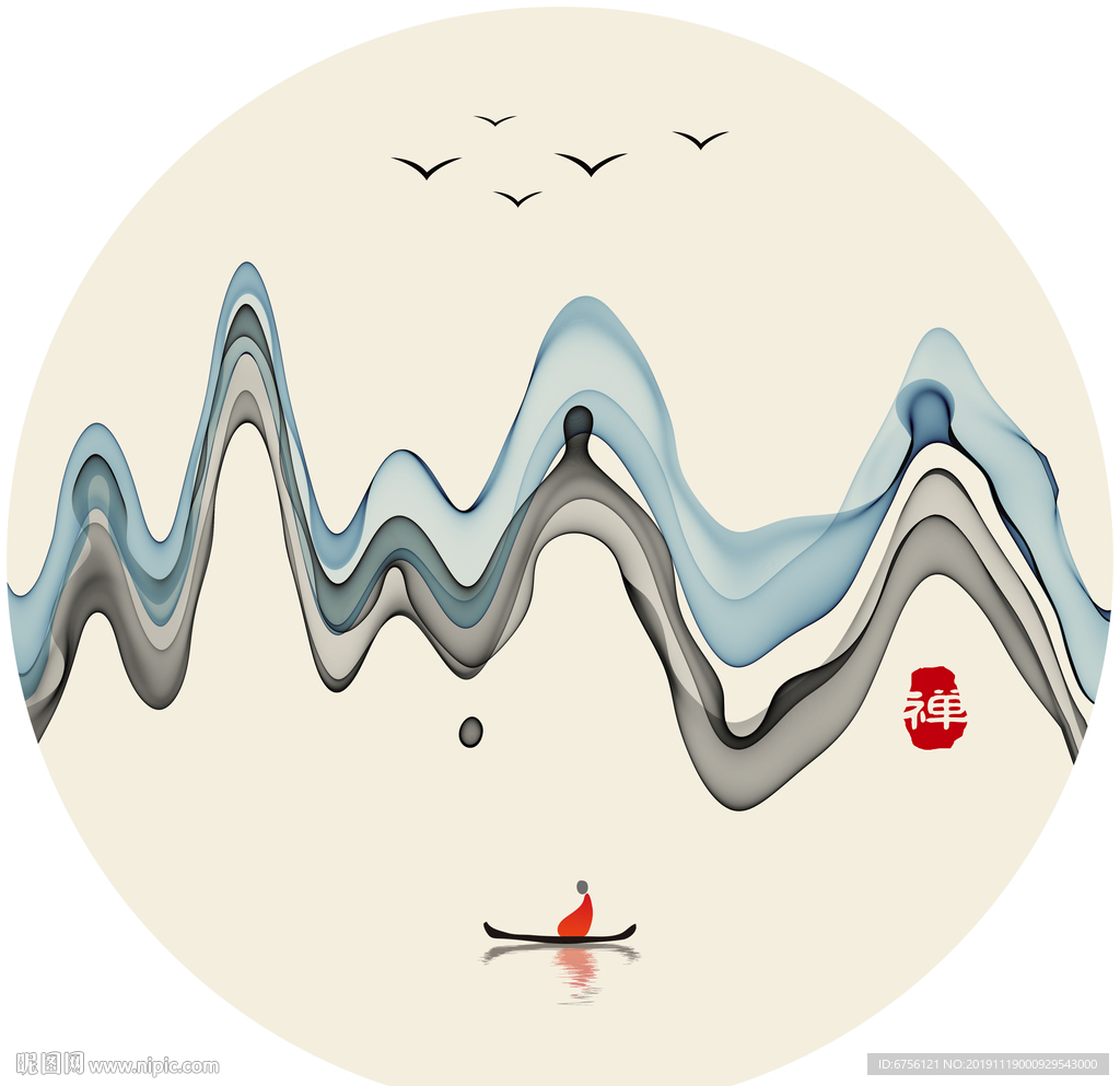 禅意水墨画装饰画